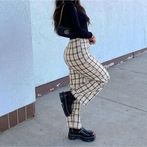 Princess Polly Euros Pants Yellow Check